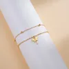 Link pulseiras libélula pulseira de aço inoxidável grânulo corrente símbolo sorte inseto charme simples feminino jóias presente para namorada esposa