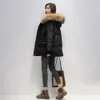 Mulheres para baixo parkas 2024 jaqueta com gola de pele do falso preto branco feminino casaco de inverno sólido casual oversized acolchoado senhoras 231118