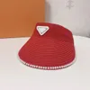 디자이너 바이저 여성용 모자 모자 진주 모자 럭셔리 레터 P Grass Braid Visors