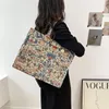 Evening Bags Large Capacity Tote Bag Luxury Designer Handbags For Women 2023 Brand Jacquard Embroidery Canvas Shoulder Big Shopper