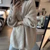 Women's Knits Tees Rimocy Autumn Winter Thick Warm Cardigans Women Korean Lazy Wind Soft Sweater Coats Woman Solid Color Oversized Cardigans Female 231118