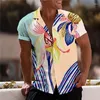 Męskie koszule Summer Hawaiian Floral for Men 3d Męska koszula tropikalna plaża na plaży krótkie rękawy moda 5xl TOPS TEE HOMME BLUSE CAMISA