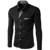 Koszulki męskie nowa moda Camisa Masculina Koszula z długim rękawem Mężczyźni Slim Fit Design Formal Casual Marka Sukienka Męska Koszula Rozmiar M-4xl 230420