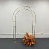 Dekoration 3st glänsande guld stort blommor arrangemang rack utomhus gräsmatta bröllop blommig arch dop födelsedagsfest display stativ ornament imake826