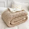 Filtar tjock säng filt lamm kashmir fleece rutig quilt vinter varmt kast hem soffa täcke född wrap barn sängöverdrag
