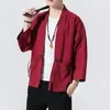 Men's Jackets 2023 Summer Harajuku Men Sun Protection Clothing Kimono Casual Male Open Stitch Solid Chinese Style Mens Jacket Outwear