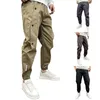 Calças masculinas casuais homens gótico baggy carga streetwear hip hop joggers calças outono esportes em linha reta para sweatpants