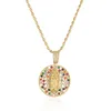 Pendentif Colliers Mafisar Plaqué Or Zircon Coloré Vierge Marie Collier Haute Qualité Femmes Femme Mode Fête Bijoux Cadeau