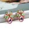 Stud Koreaanse mode kleurrijke transparante kristallen oorbellen luxe ontwerp hoge kwaliteit bloem unieke vintage hanger sieraden 231120
