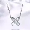 Pendant Necklaces CAOSHI Exquisite Women's X Shape Cross Necklace Bright Cubic Zirconia Female Neck Jewelry Accessories Gift Wholesale