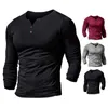 Men's T Shirts Simple T-shirt Fit Placket Basic Casual Men Autumn Top Male Soft