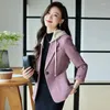 Frauen Anzüge 2023 Mode Frauen Wollanzug Jacke Mantel Mantel Frühling Herbst Abnehmbare Mit Kapuze Blazer Dame Büro Oberbekleidung Schlank Top