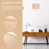 Pendant Lamps Woven Lampshade Chandelier Dust Candlestick Chimney Protector Rattan Dome For