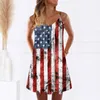 Casual Dresses Independence Day for Women's American 4 of July Tryckt Boho Sundress Women Summer Dress Girls Formal Floral