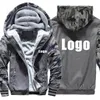 Men s Fur Faux Custom Design Camouflage Hoodies DIY Printed Winter Fleece Men Hooded Coat Customized Thicken Sweatshirt Jacket 231120