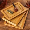 Smoking Pipes Bamboo and Wood Awakening Grass Plate, Pipe, Cut Tobacco Storage Plate, Hand Rolled Cut Tobacco