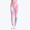 Dameslegging Tie Dye Bubble Yogabroek Hoge kwaliteit Naadloze naakte taille Heuplift Fitness Overlopen met joggingbroek