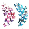 Muurstickers Groothandel Gekwalificeerde muurstickers 12 stuks sticker sticker home decoraties 3D vlinder regenboog pvc behang voor woonkamer roo Dhn6J