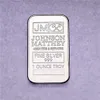 Andra konst och hantverk 20X Fin Silver Ingot Johnson Matthey 1oz .999 Bar Silver Plate No Magnetic Collection Craft Gifts Bullion