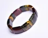 Link Bracelets Wholesale 1pcs Natural Multi Tiger Eye Gemstone Bracelet 14x20mm Genuine Semi-Precious Jewelry 18cm