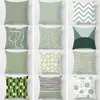 Kussen Scandinavisch minimalistische stijl geometrisch patroon afdrukken groene kleine en frisse thuisomslag bank kussensloop