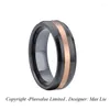 Cluster Rings 2023 Design Black Ceramic 14k Rose Gold Anello in carburo di tungsteno 8mm Wedding Band Love Alliance per uomini e donne