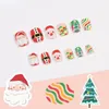 Falska naglar jultecknad mönster färdig för barn vuxen år jul nagelkonst dekorationer kreativ söt manicing lapp