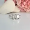 Cluster ringen IGI 14k wit goud 5.0CT EF kleur VS1 Emerald Cut HPHT CVD Lab Grown diamanten sieraden verlovingsring