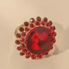 Cluster ringen retro luxe grote rood kristalglas openen verstelbaar voor vrouwen mode overdreven stenen vingerring vrouwelijke sieraden