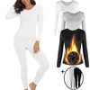 Womens Thermal Underwear Long John with Wool Lining Bottom Layer Pajama Set Cold Weather 231120