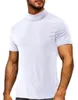 T-shirts pour hommes Summer Fashion America Style Col roulé pour hommes T-shirt à manches courtes Couleur unie Slim Fit Simple Basic Bottoming Pullover