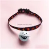 Vêtements pour chiens Halloween Cloche Collier de citrouille Décoration de fête Collier de chat Livraison directe Maison Jardin Fournitures pour animaux de compagnie Dhlx8