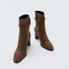 Mooqdaax zimowe buty na wysokim obcasie damskie 2022 nowe oryginalne skórzane buty dla kobiet kobiety jesienne botki modowe buty damskie