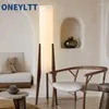 Stehlampen Nordic Massivholz Lampe Stoff Kunst Einfache Moderne Schlafzimmer Wohnzimmer Dekor Lesen Stereoskopisch
