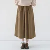 Skirts Lucyever Harajuku Loose Casual Female College Style High Wiast A-Line Women Autumn Winter Vintage Corduroy Skirt