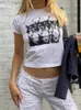 女性S Tシャツの女の子サマーヴィンテージクロップトップ