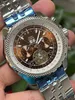 Wysokiej jakości AAA moda męska automatyczna męska obserwowanie Mens 44 mm zegarek Menwatch Montre zegarki Wysokiej jakości relojes czarna brązowa skóra