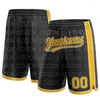 Short de basket-ball personnalisé pour hommes, personnalisé, noir, jaune, authentique, imprimé en 3D, votre nom, maman, séchage rapide, plage