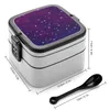 Geschirr Bi Pride Flag Galaxy 8Bit Bento Box Auslaufsicheres quadratisches Mittagessen mit Fach Sciart Sp8Cebit 8 Bit Art Space