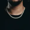 Chaînes Ulj Hip Hop Cuban Link Chain pour femmes Miami Collier 8mm Mens Iced Out Rapper Bijoux