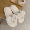 Tenleri Kadınlar İçin Koreli Sevimli Slipper Kızlar Vintage Bow Fluffy Kış Sıcak Kadın Moda Bulanık Ev 231118