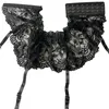 Meias femininas florais rendas transparentes meias longas sexy renda liga cinto lingerie meia roupa interior fina coxa alta