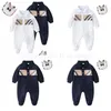 Rompers Born Baby Girls And Boy Romper Short Sleeve Cotton Jumpsuits Kids Clothing Brand Letter Print Infant Drop Delivery Maternity Dh65T