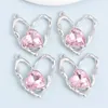 Encantos 10 pçs coração rosa strass estilo y2k pingentes para fazer artesanal diy jóias acessórios colar descobertas artesanato