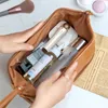 Japanse bagage PU -leer dubbele laag wolk vrouwelijke cosmetische tas nieuwe grote capaciteit draagbare reis net Red Wash Bag 230420