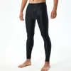 Pantaloni da uomo Leggings in tinta unita lucidi Cintura elastica attillati Yoga Sport Corsa Fitness Taglia lunga