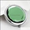 Speglar Promotion Custom Crystal Surface Portable Pocket Mini Cosmetic Mirror Women Cute Round Makeup Clamshell Drop Delivery Home GA DHX76