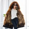 Womens Down Parkas Maomaokong Winter Woman Natural Fur Overcoat Plus Size Black Raccoon Real Lining Extra Larg Warm Jacket Coats Long 231120