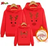 Familie passende Outfits Hoodies warme Weihnachten Pullover Pyjamas Erwachsene Kinder Geschenk Kinder Kleidung Sweatshirt plus Samt 231118