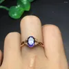 Klusterringar fina smycken real 18k rosguld AU750 Natural Tanzanite Gemstone Female for Women Ring